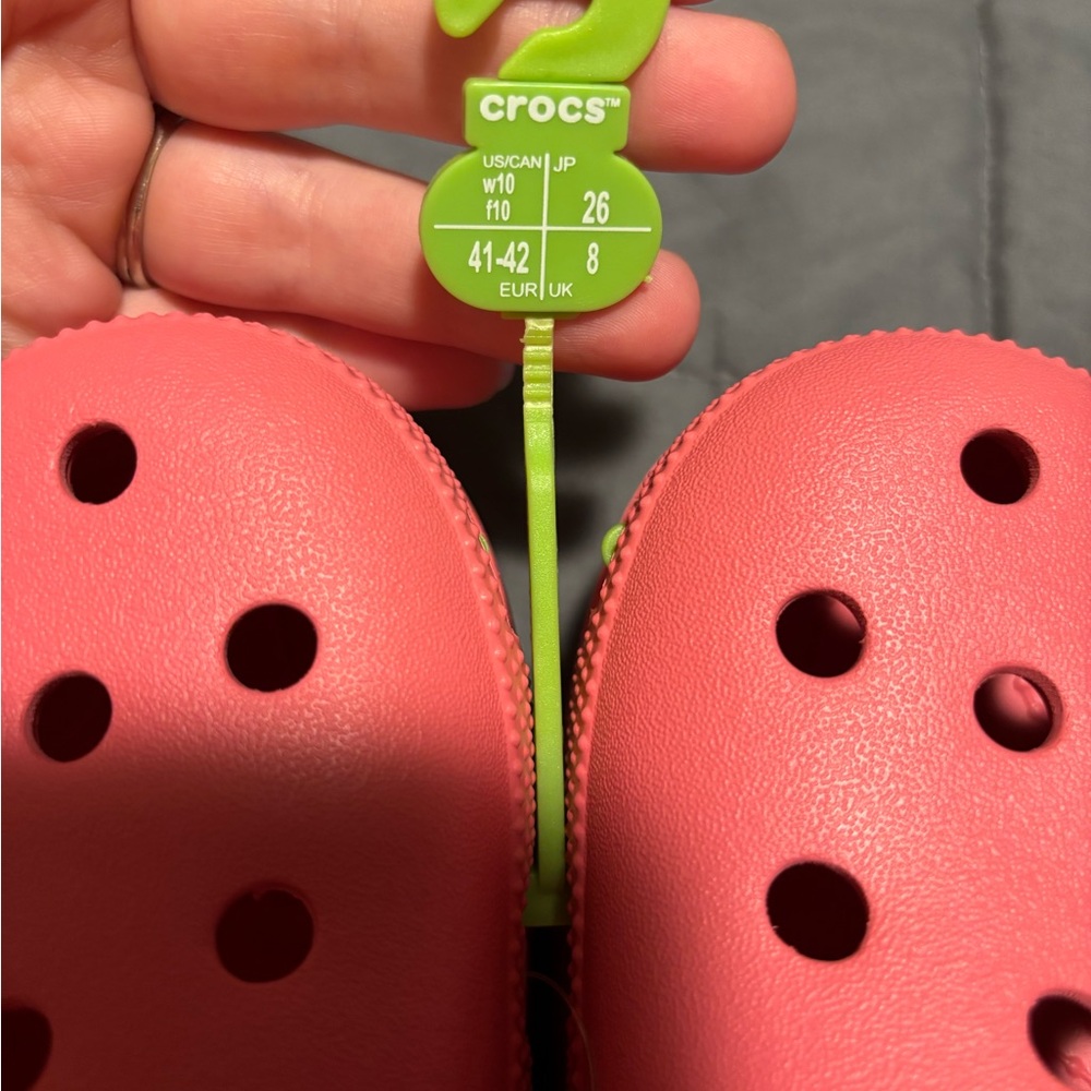 CROCS Women’s Hot Blush Classic Platform Clog Shoe Size 10 - Picture 2 of 8